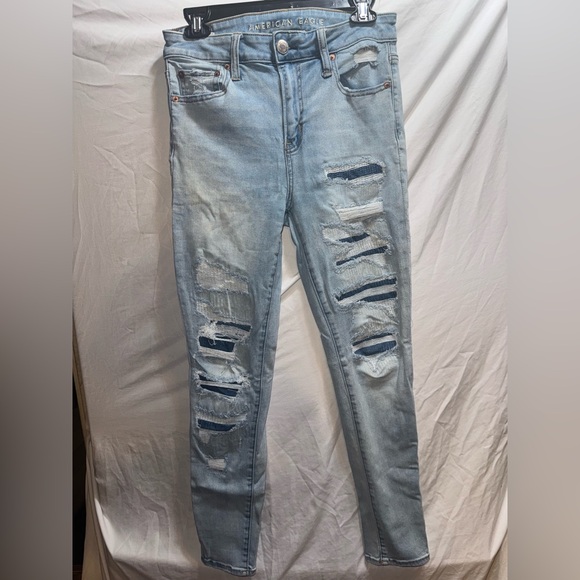 American Eagle Outfitters Denim - American Eagle Outfitters Light Blue Distressed Jeans